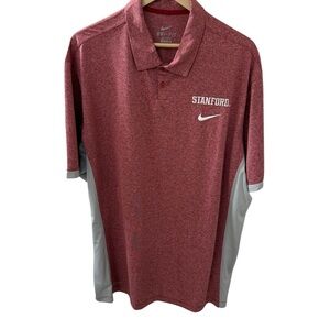 Nike Dri Fit 2 Button Stanford Golf Polo Shirt Size XXL 100% Polyester Student